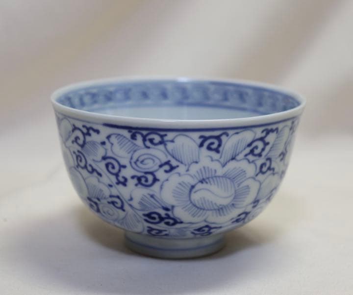 中国　染付お碗　宣徳年製銘　アンティーク　送料込み0819