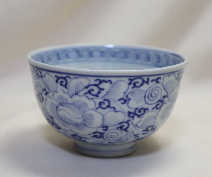 中国　染付お碗　宣徳年製銘　アンティーク　送料込み0819