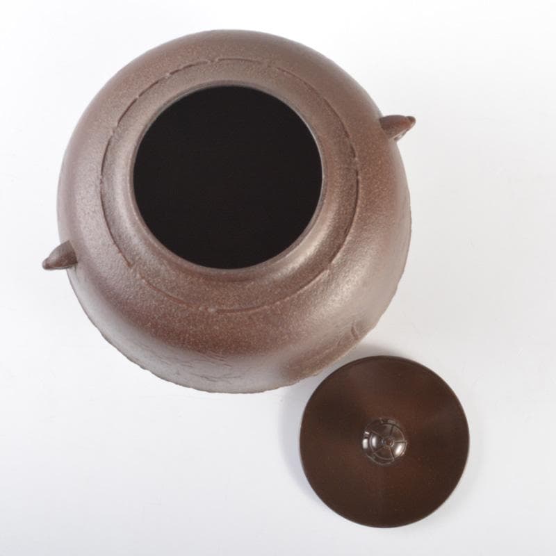 人間国宝　釜師　高橋敬典作　浜松地文真形釜　鉄釜　共箱　M　5167A