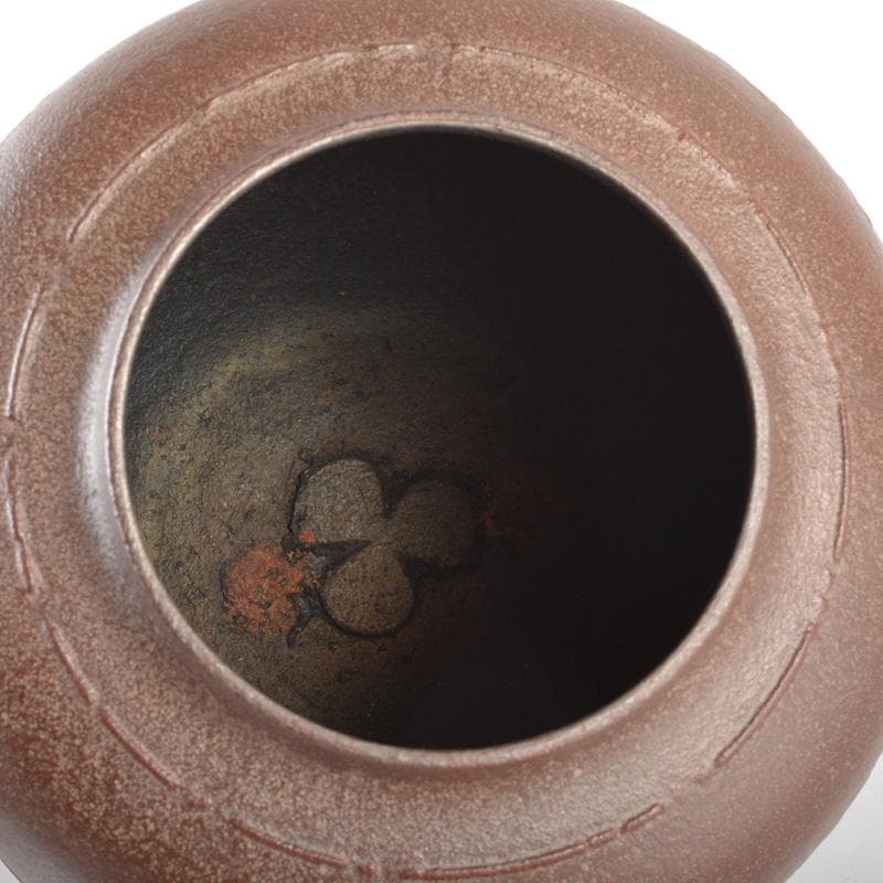 人間国宝　釜師　高橋敬典作　浜松地文真形釜　鉄釜　共箱　M　5167A