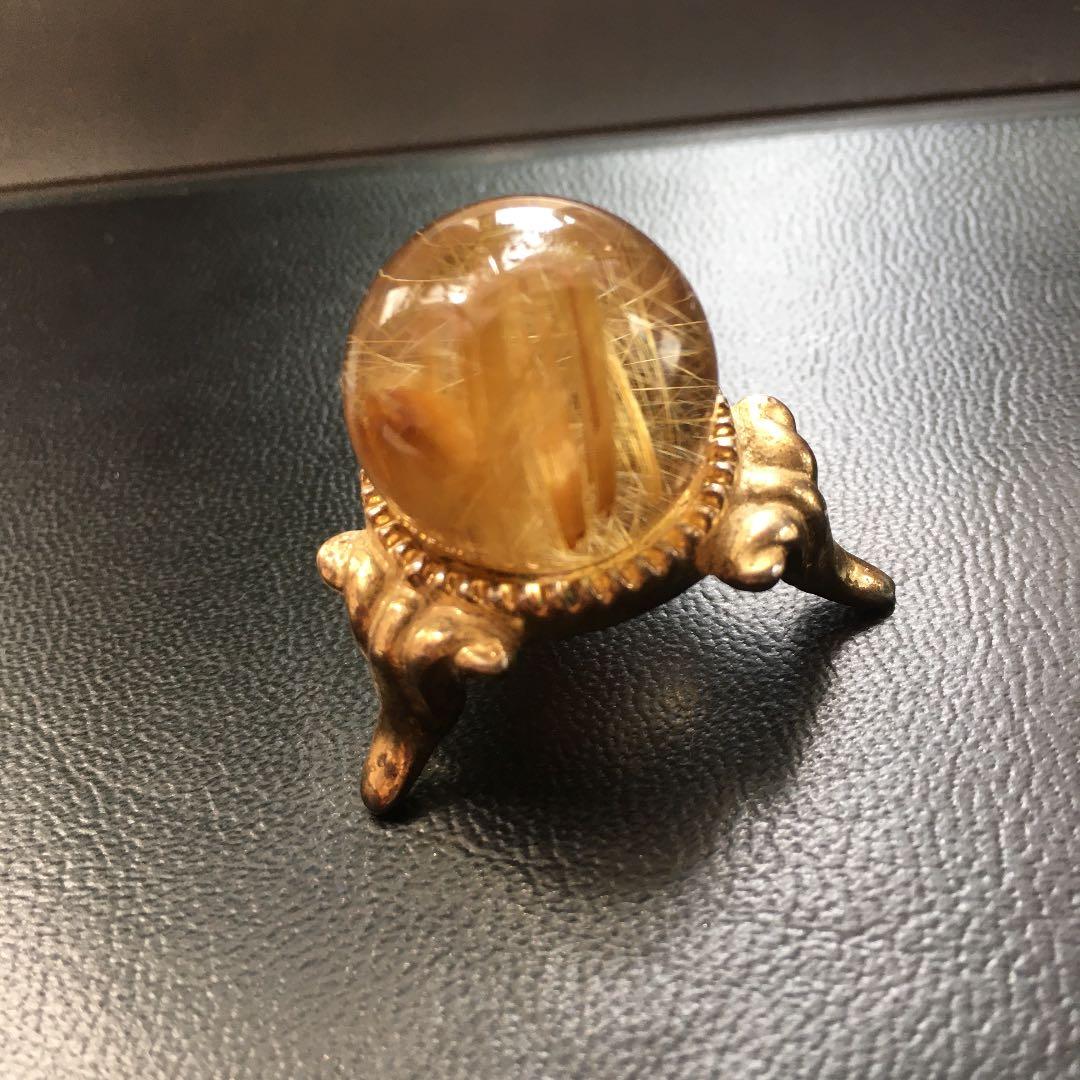 【高品質】　タイチンルチルクオーツ　丸玉　２２ｍｍ