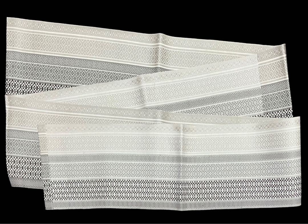 八寸名古屋帯 開き仕立て 正絹 縦縞 未使用 イ6523