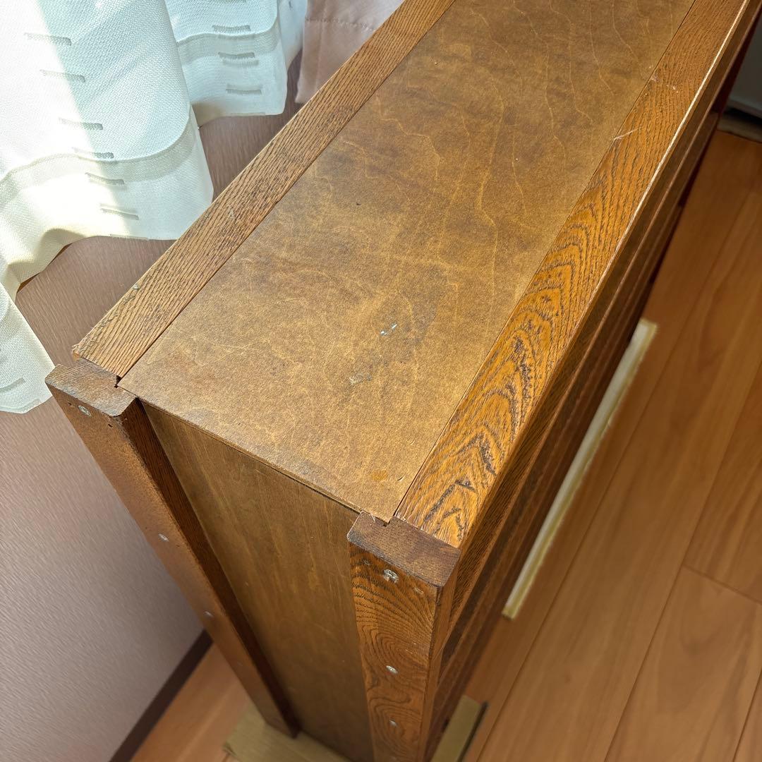 リユース　木製 5段 CD DVDラック ブラウン 棚　ハンドメイド