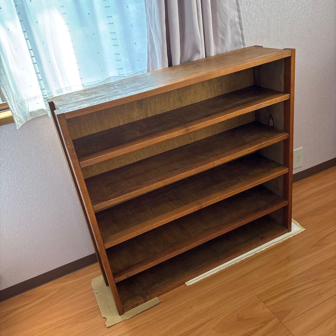 リユース　木製 5段 CD DVDラック ブラウン 棚　ハンドメイド