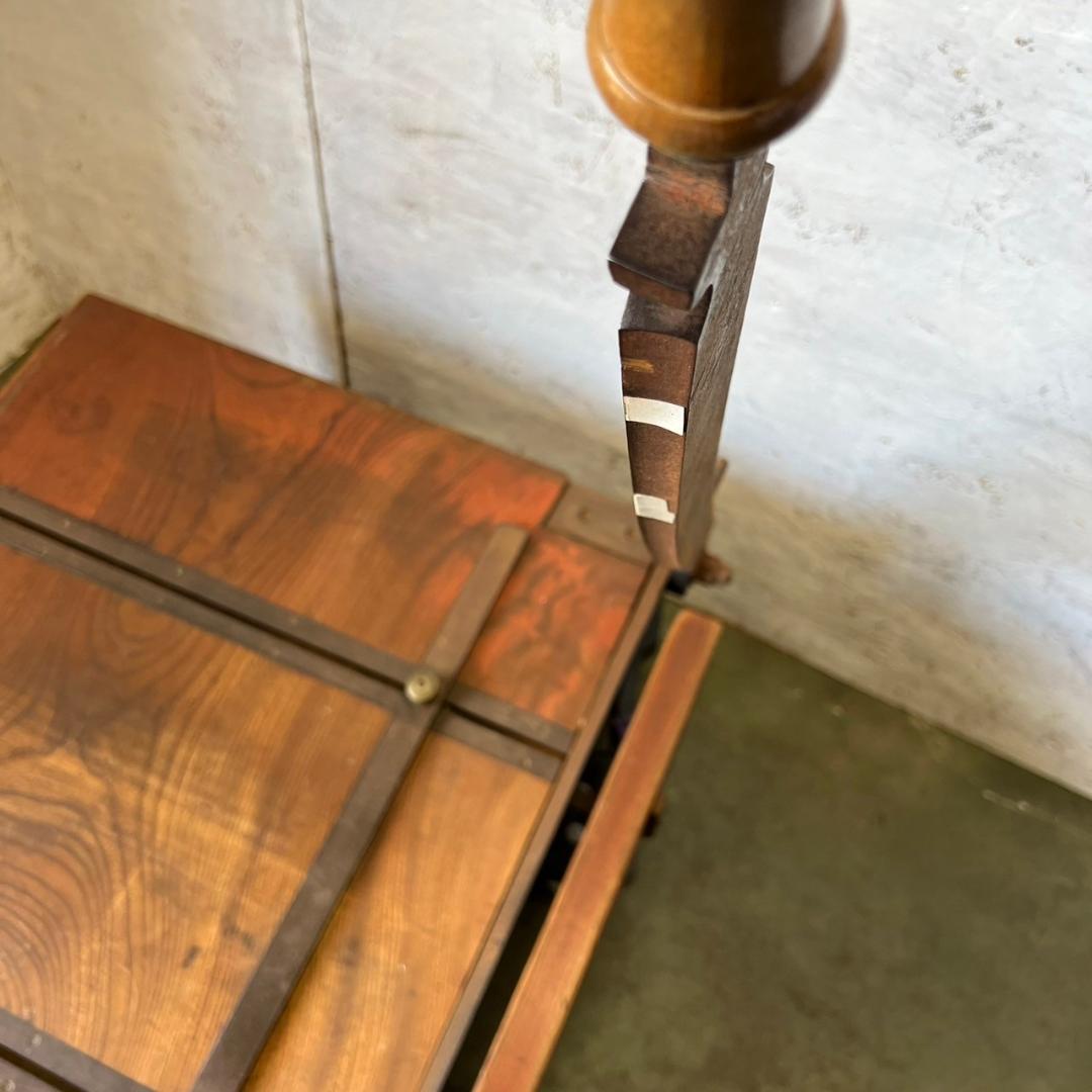 木製裁断機 紙切り台 アンティーク ペーパーカッター 昭和レトロ Y0387