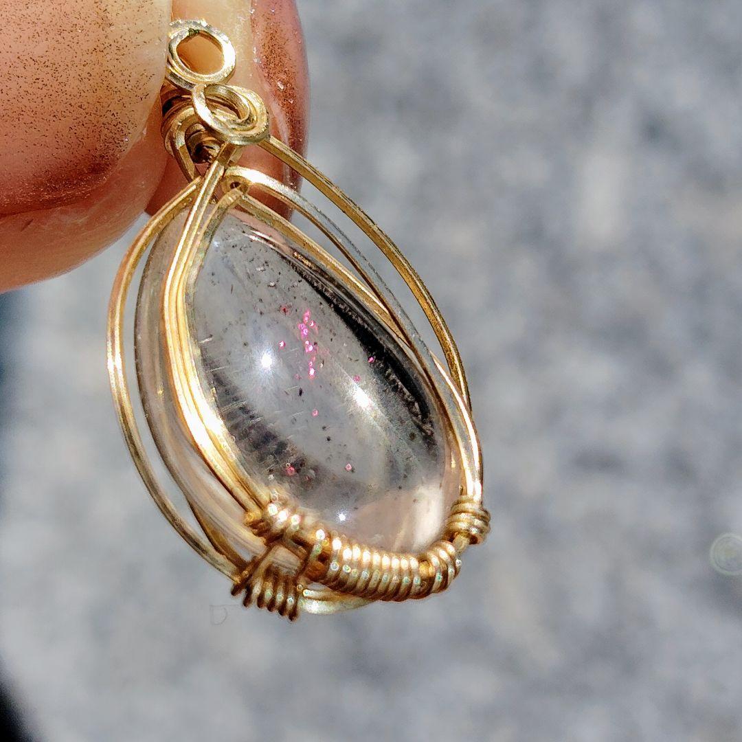 ティンカーベルクォーツ✨ピンクファイヤークォーツ✨ペンダントトップ 幻の水晶✨