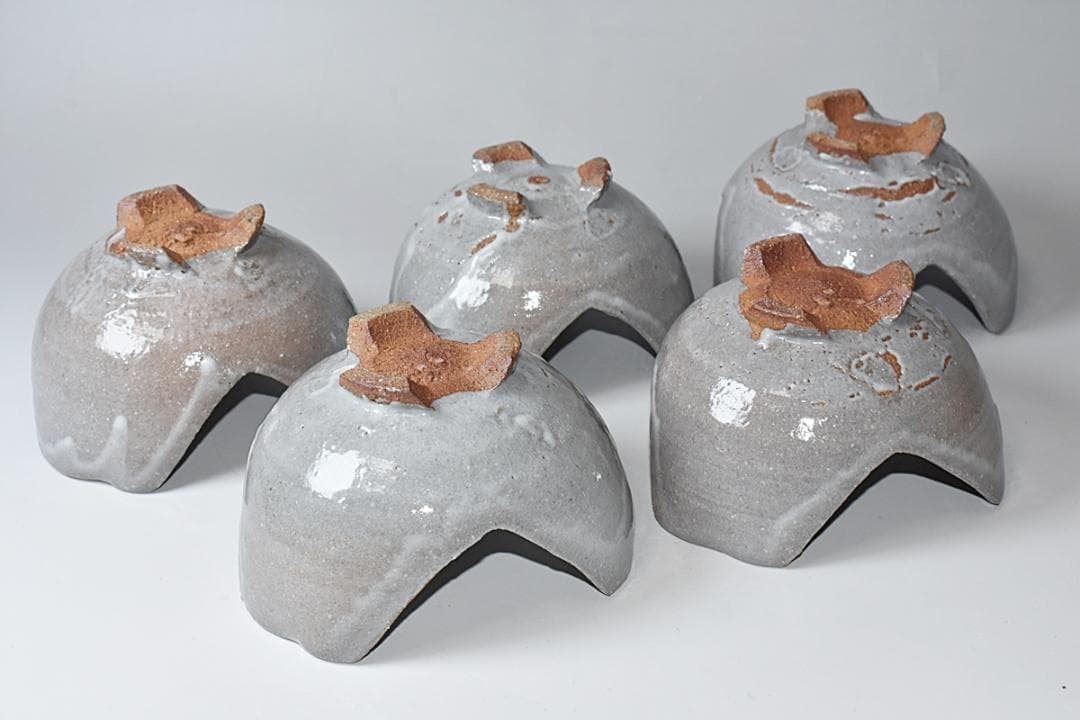 中里重利 唐津 割山椒 向付 5客 共箱 唐津焼 三玄窯