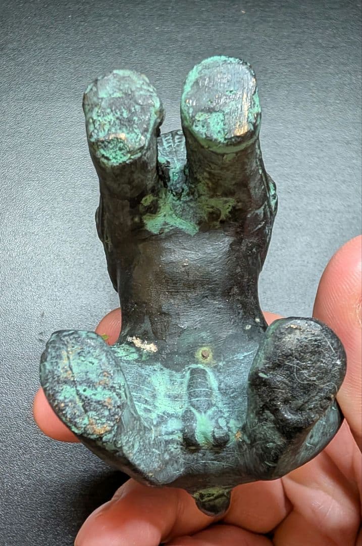 【良品】青銅製　聖獣置物　時代物　骨董アンティーク　麒麟