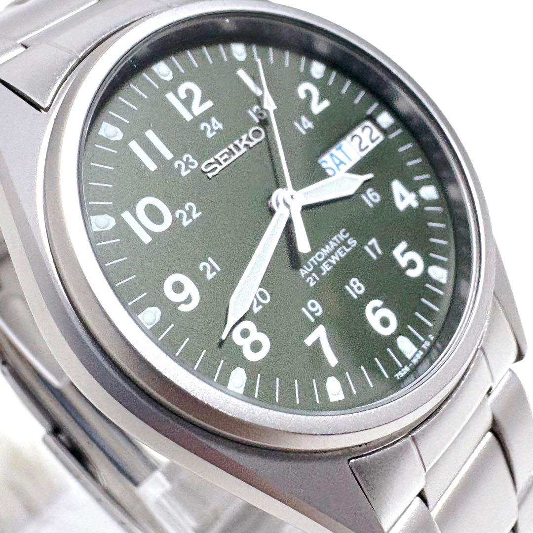 SEIKO セイコー ミリタリー 自動巻き 裏スケルトン デイデイト 21石