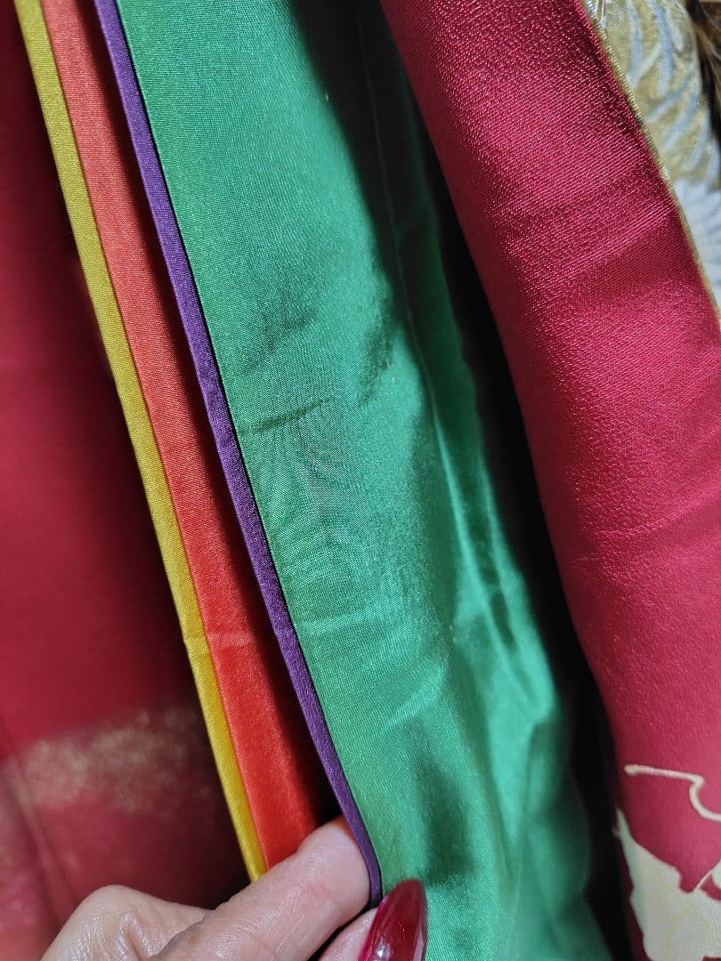 yukky★正絹　手描　暈し染　金彩　お振袖