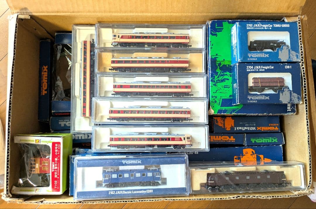 【中古】鉄道模型Nゲージ　車両各種&レールセット（EF58・キハ82他）