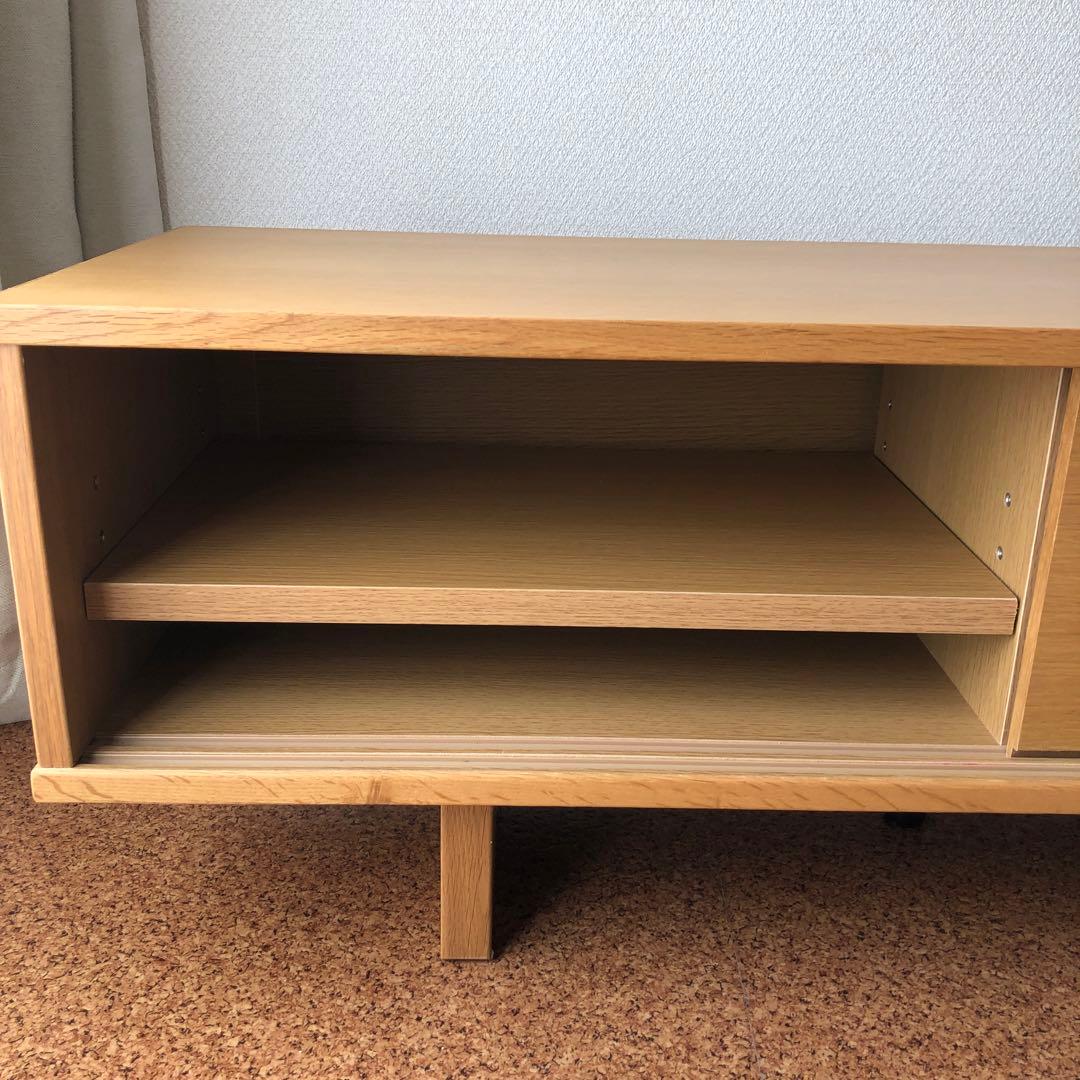 無印良品 オーク材 ＡＶラック 薄型 （引戸）150cm【廃盤品】