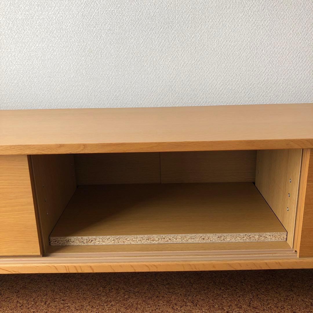 無印良品 オーク材 ＡＶラック 薄型 （引戸）150cm【廃盤品】