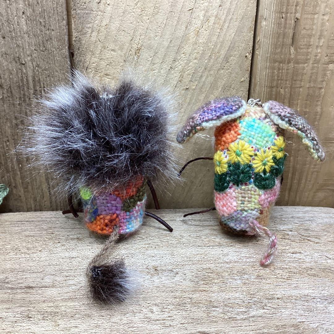 Rusty:ダーニング刺繍　ぬいぐるみ　2つ