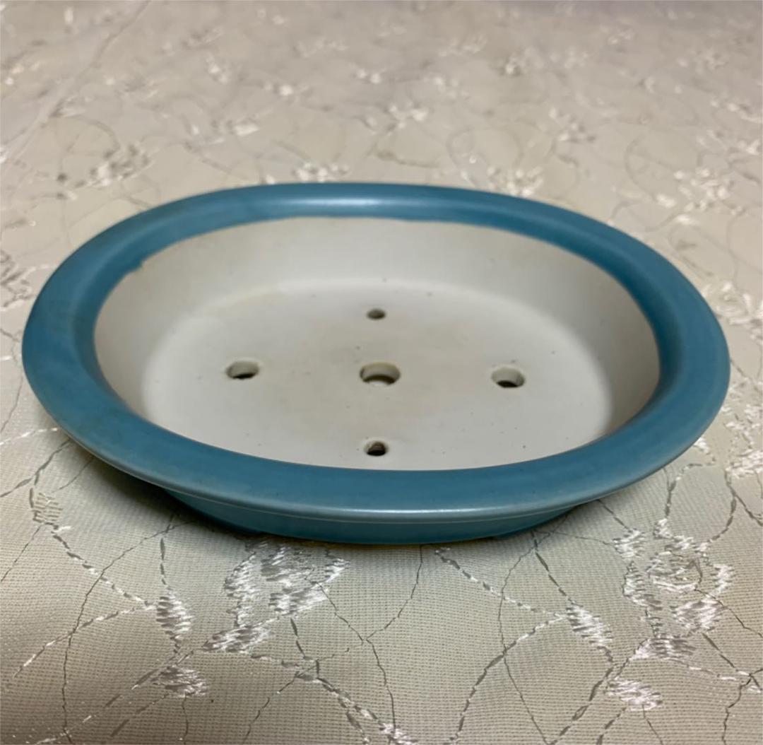 祥石　楕円　浅め　盆栽鉢