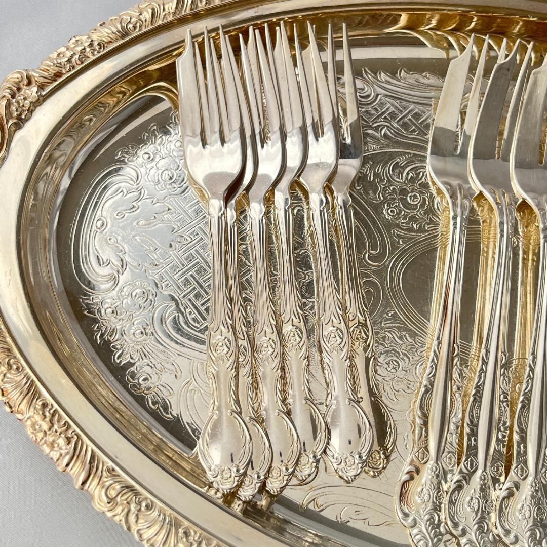 【RODD】ケーキフォーク / デザートフォーク 16本【シルバープレート】