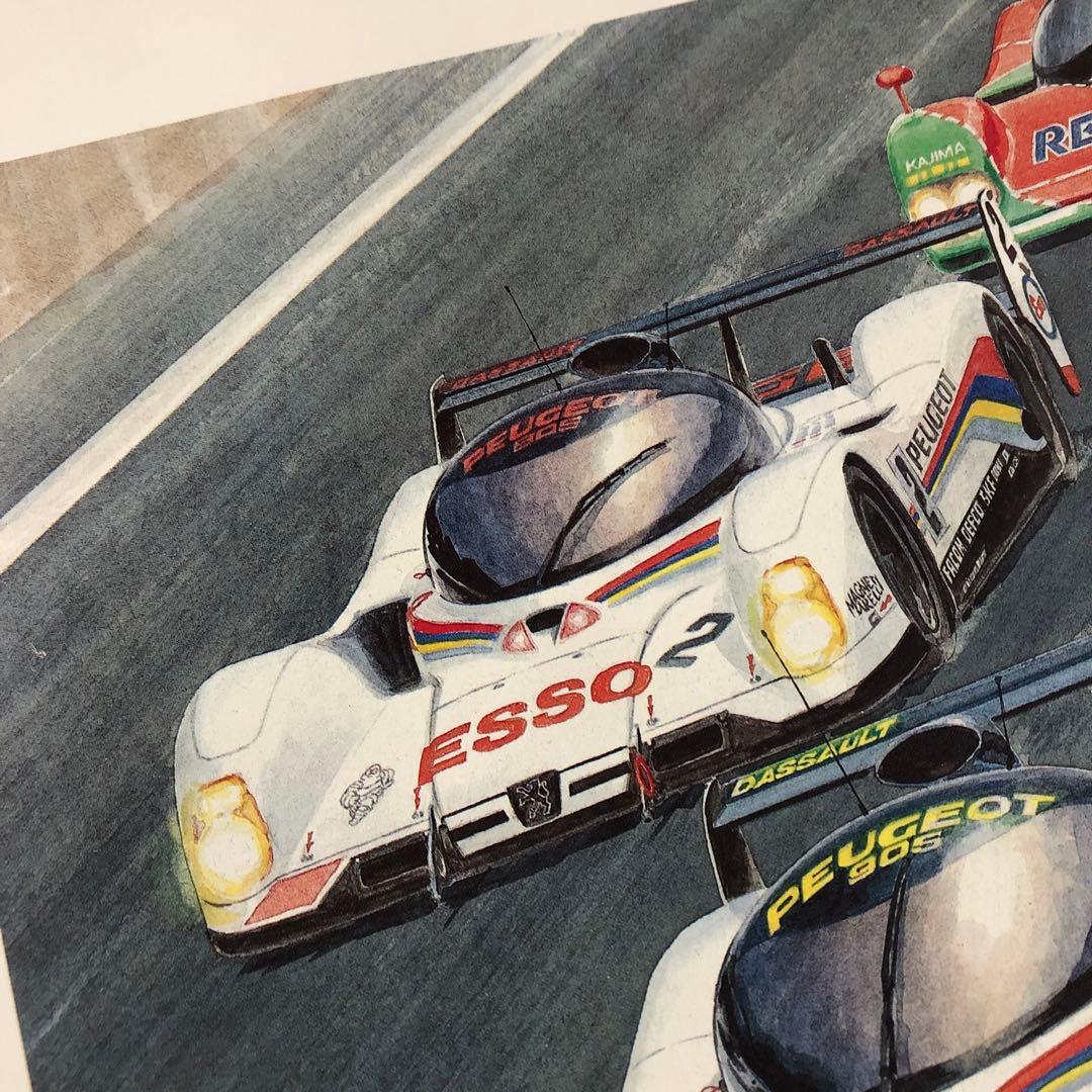 激レア ルマン24 1991 プジョー905 トヨタ マツダ ダニエル・ピコ 絵