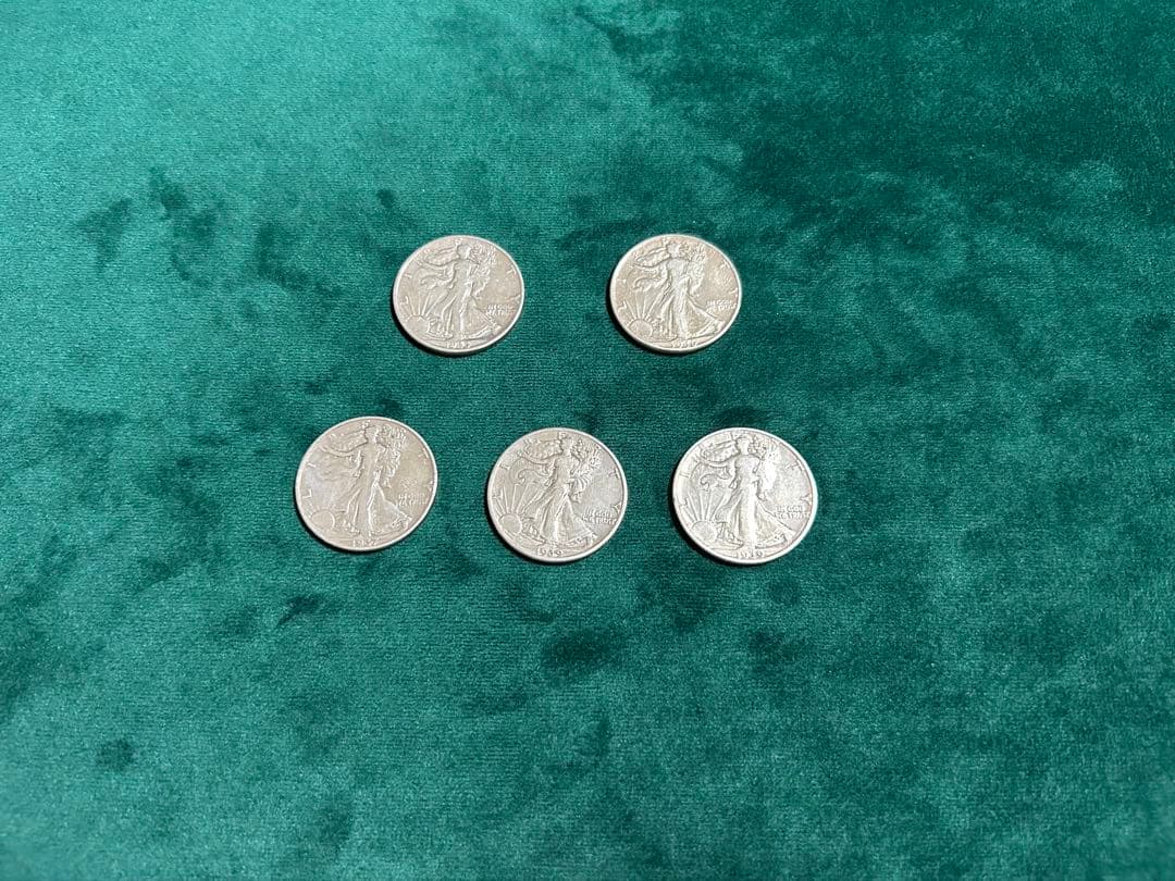 ウォーキングリバティ銀貨5枚