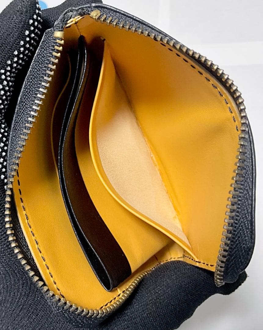 美品★GANZO Lファスナー レザー ミニ財布 コンパクト財布