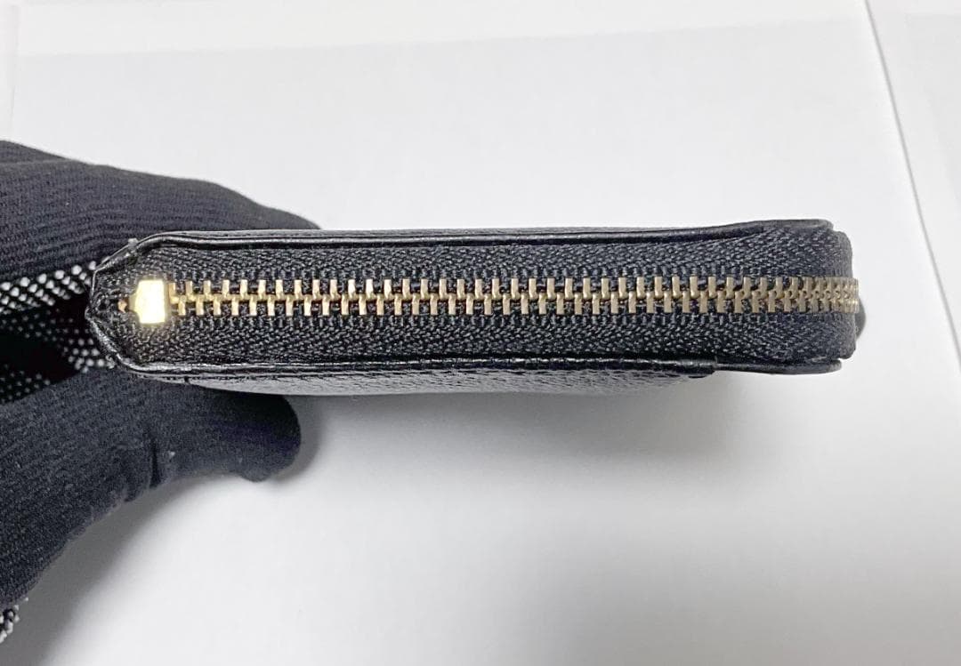 美品★GANZO Lファスナー レザー ミニ財布 コンパクト財布