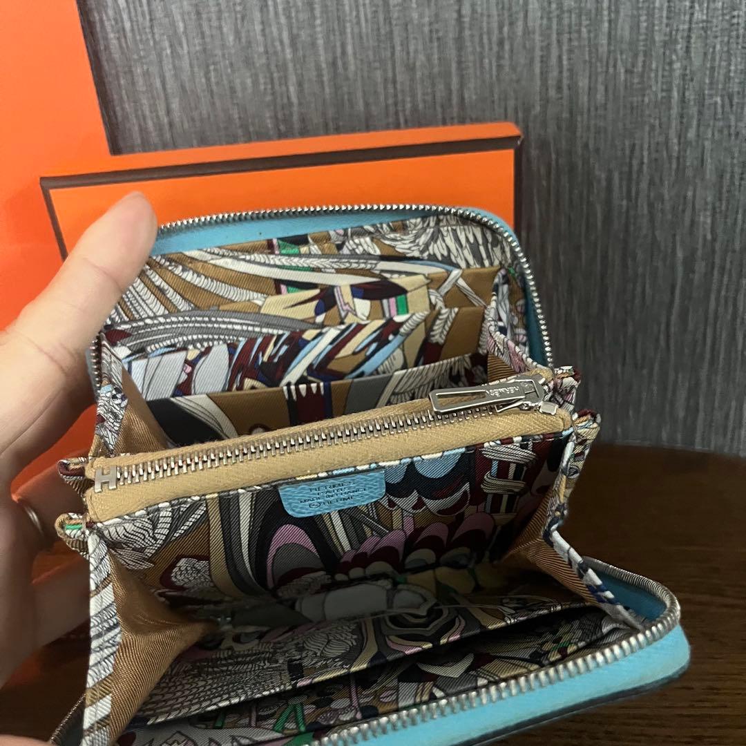 確実正規品HERMES エルメス アザップシルクイン コンパクト 財布 スカーフ