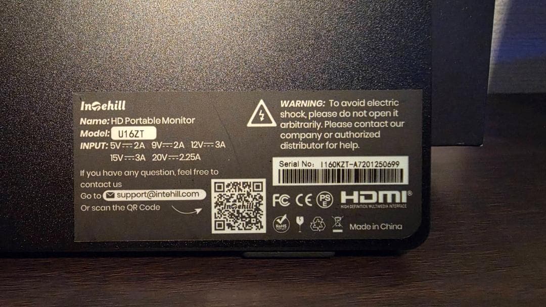 【Intehill U16ZT モバイルタッチモニター】3K16インチVESA