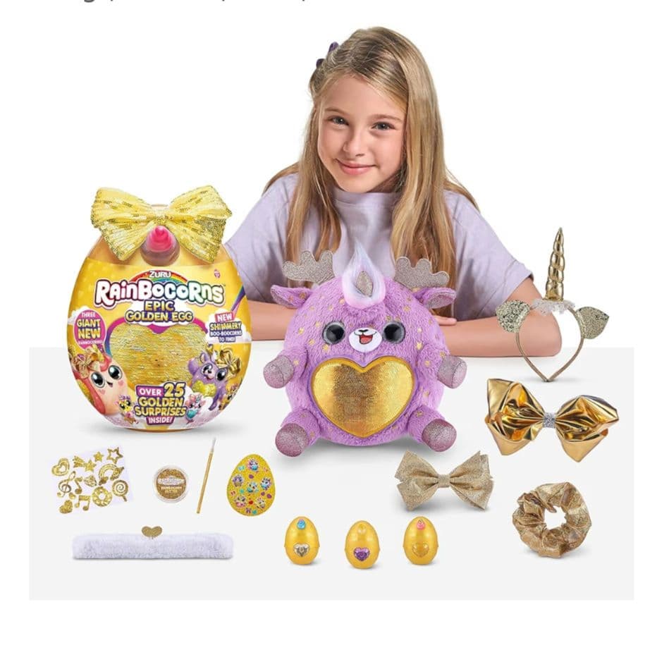 巨大 レインボーコーンズ ゴールデンエッグ　トナカイ　ぬいぐるみ　サプライズトイ