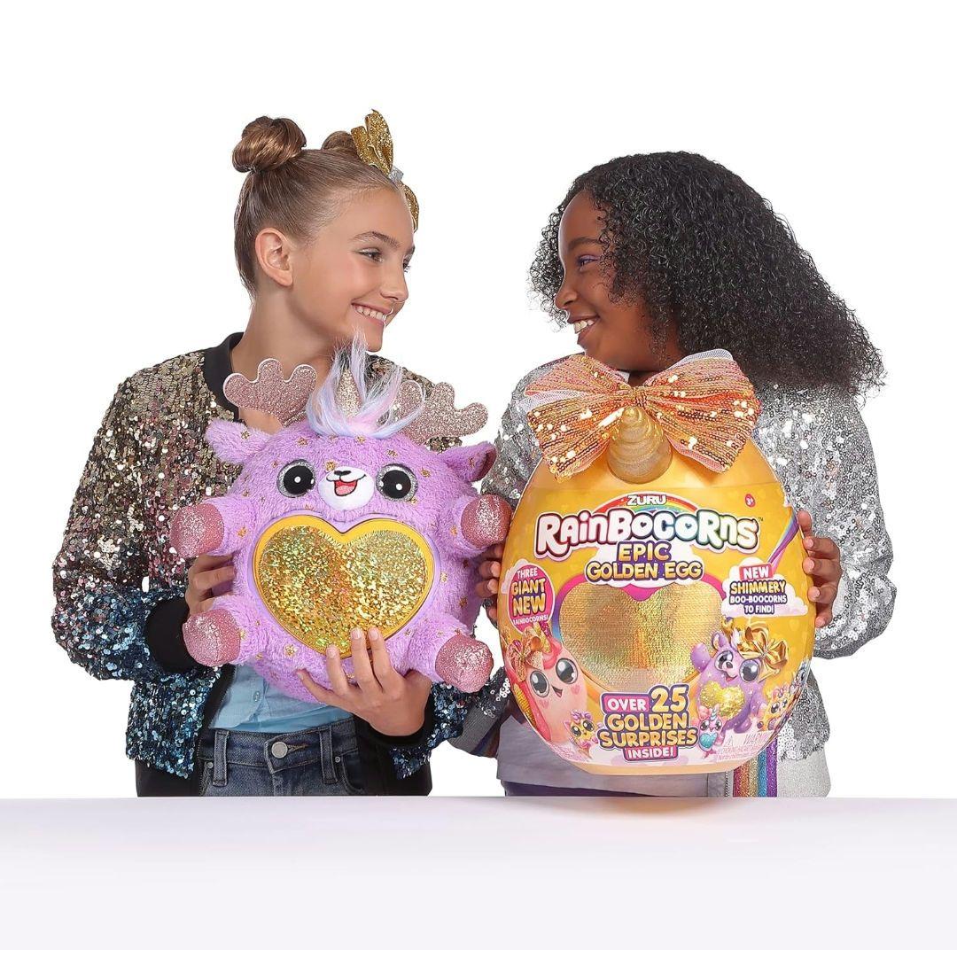 巨大 レインボーコーンズ ゴールデンエッグ　トナカイ　ぬいぐるみ　サプライズトイ