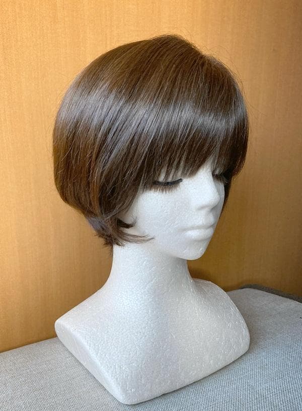 Marnie　JO 人毛MIX　総手植え　レディショート　ダークブラウン