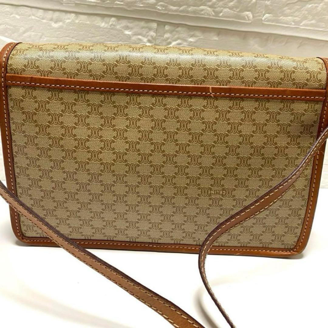 【美品✨】CELINEセリーヌ ショルダーバッグ マカダム柄 ブラウントリオンフ