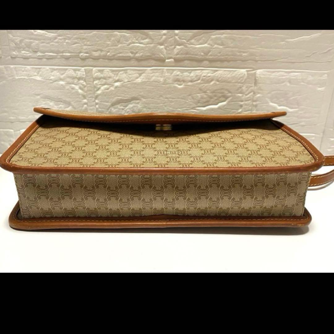 【美品✨】CELINEセリーヌ ショルダーバッグ マカダム柄 ブラウントリオンフ