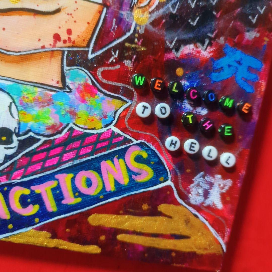 【一点物イラストアート】Sanctions-制裁-《現代アート/キャンバス》