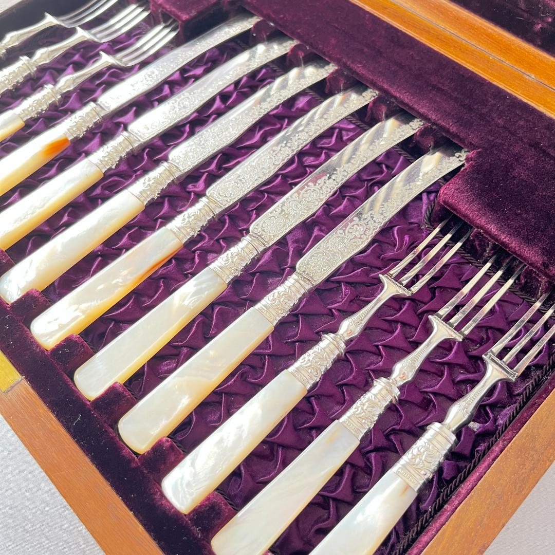 【Allen & Darwin】【白蝶貝 】デザートセット マザーオブパール