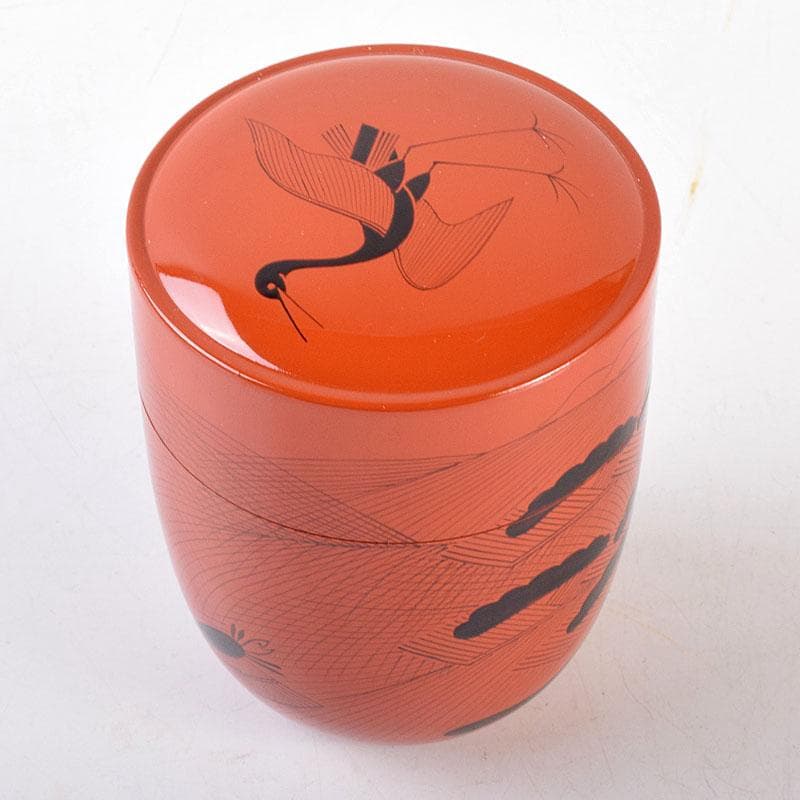 茶道具　山中塗　和田瑾斎造　玄々斎好　曙棗　共箱　V　6878