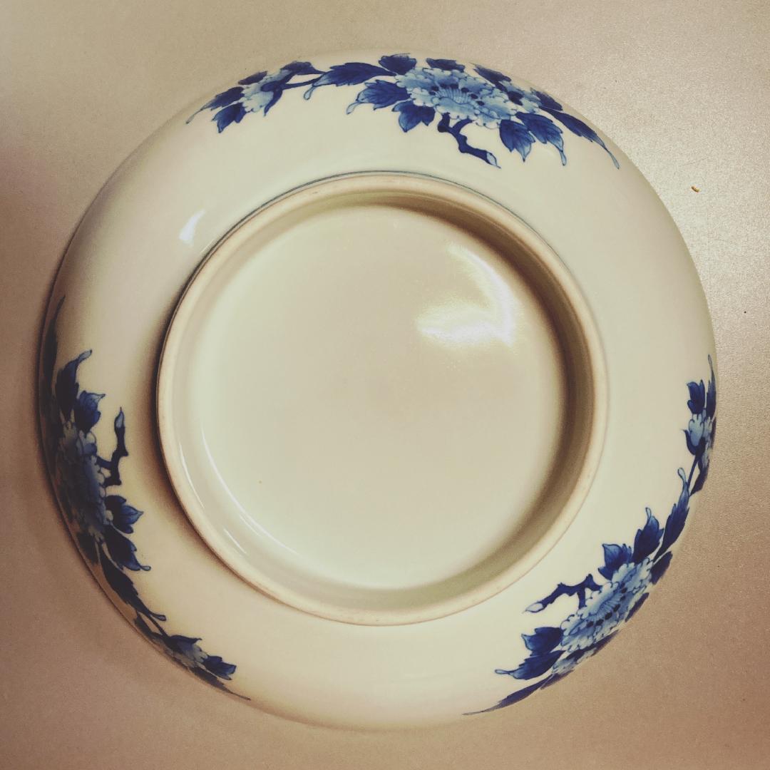 【真作保証】 市川龍仙 色鍋島 色絵唐花文 七寸皿