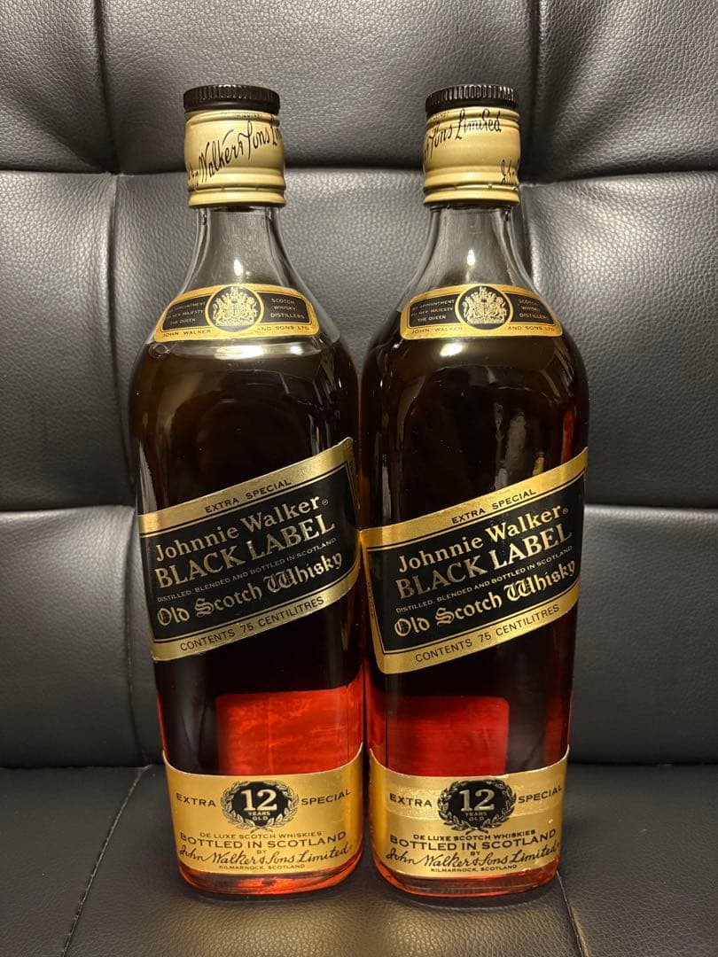 【古酒・美品】ジョニーウォーカー黒 12年 75cl表記 2本セット