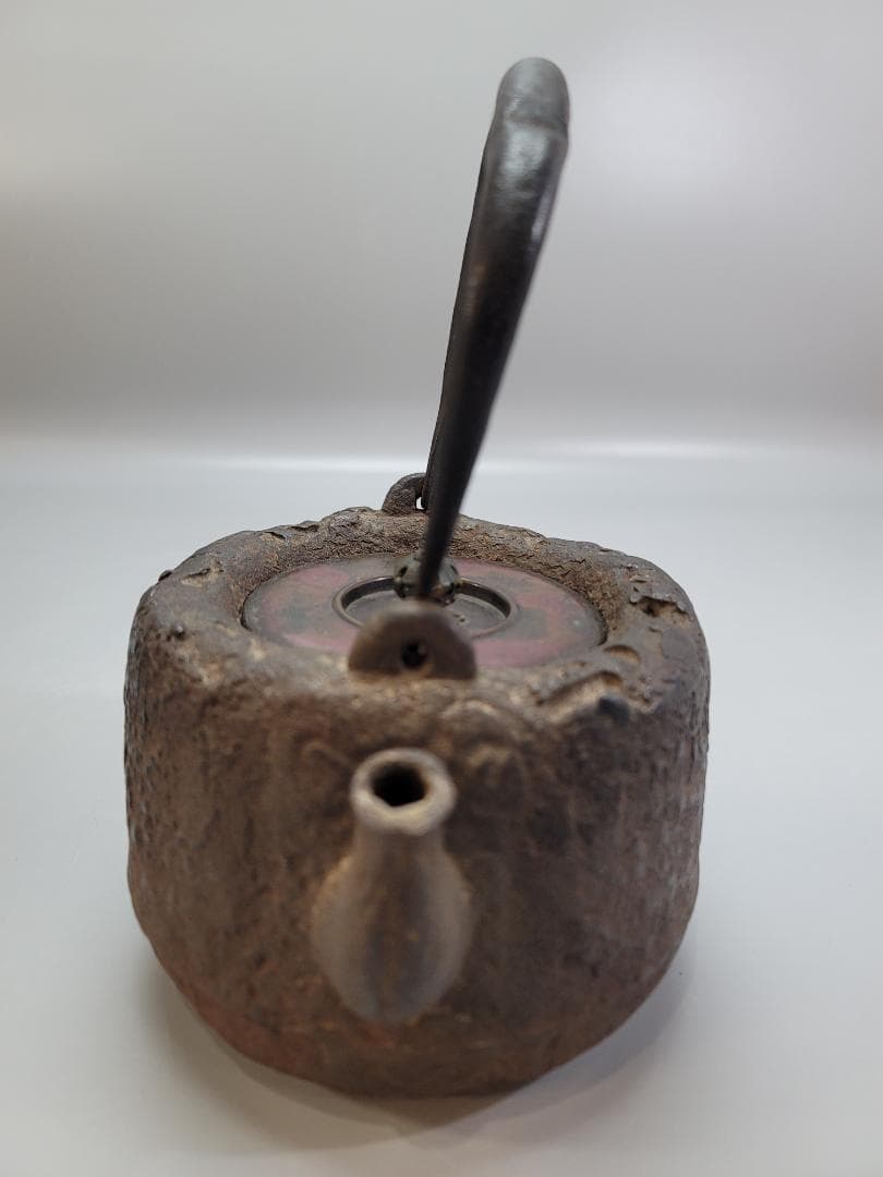 龍文堂 岩肌 鉄瓶 銅「龍文堂」在銘 共箱 DT505