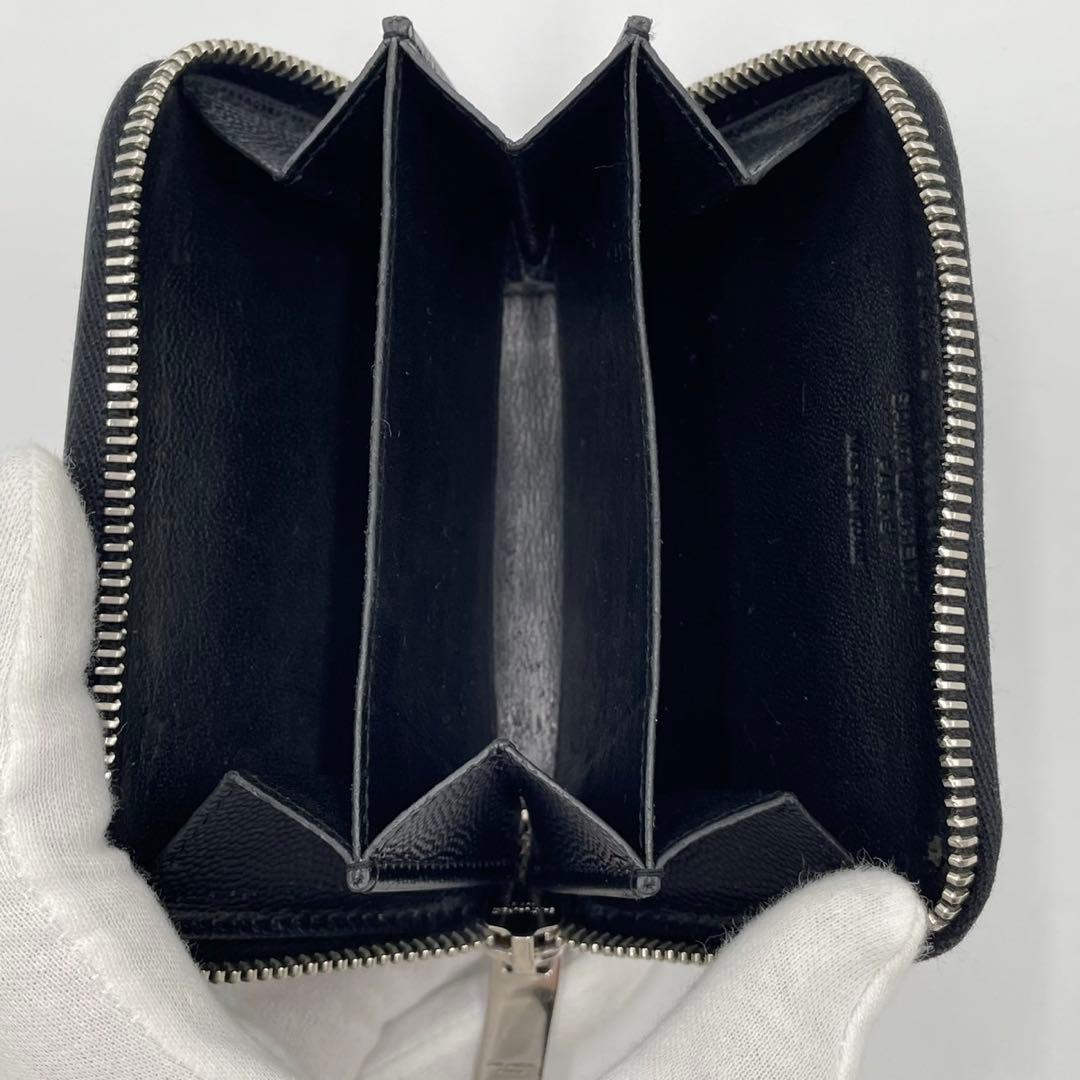 サンローランパリケース ラウンドジップ キャビアスキン ブラック