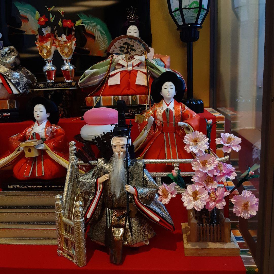 雛人形セット ガラスケース付き　三段飾り　七人飾り　お雛様　平安清玉作