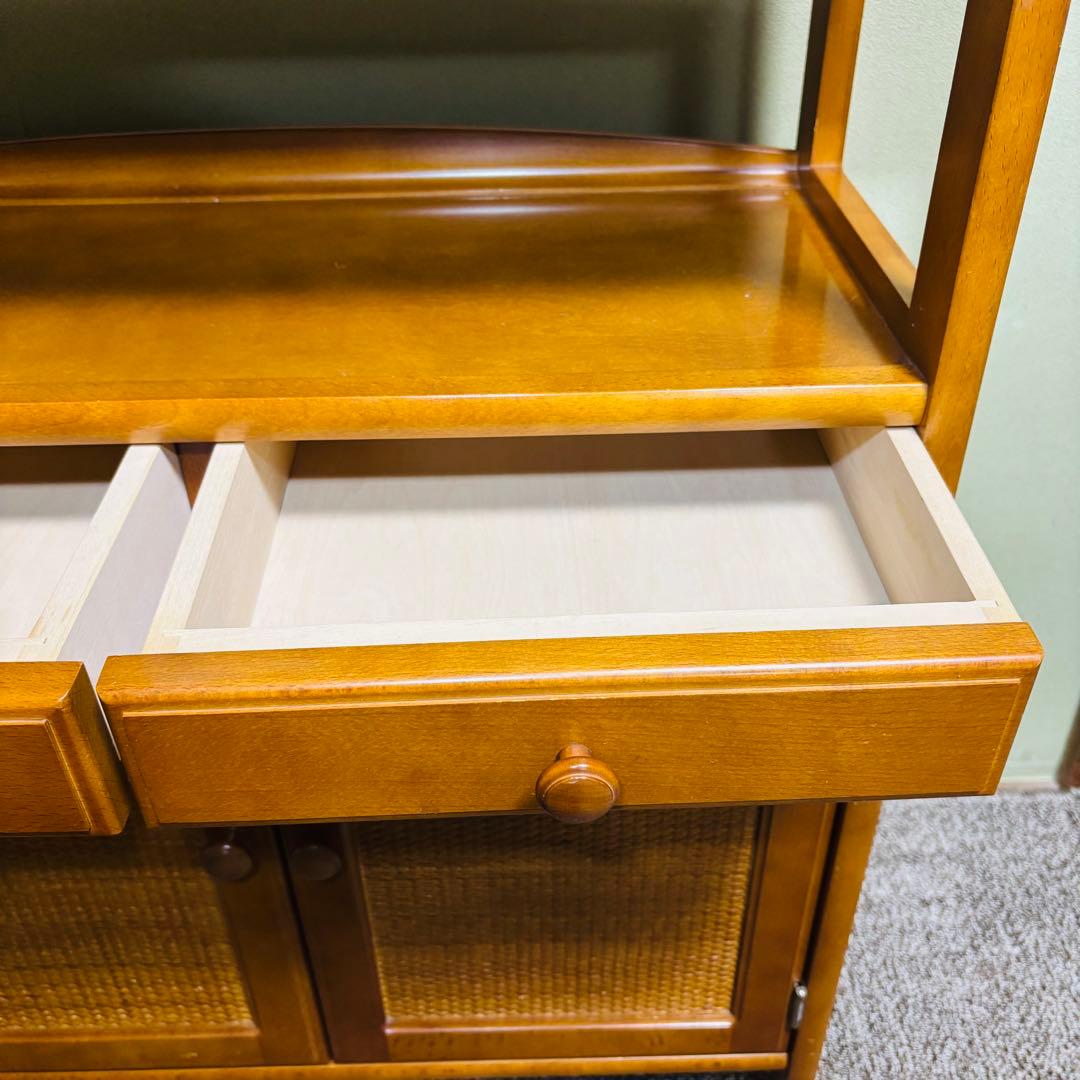 オールドカリモク　電話台　FAX台　キャビネット　昭和レトロ