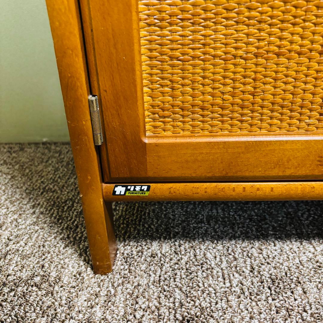 オールドカリモク　電話台　FAX台　キャビネット　昭和レトロ