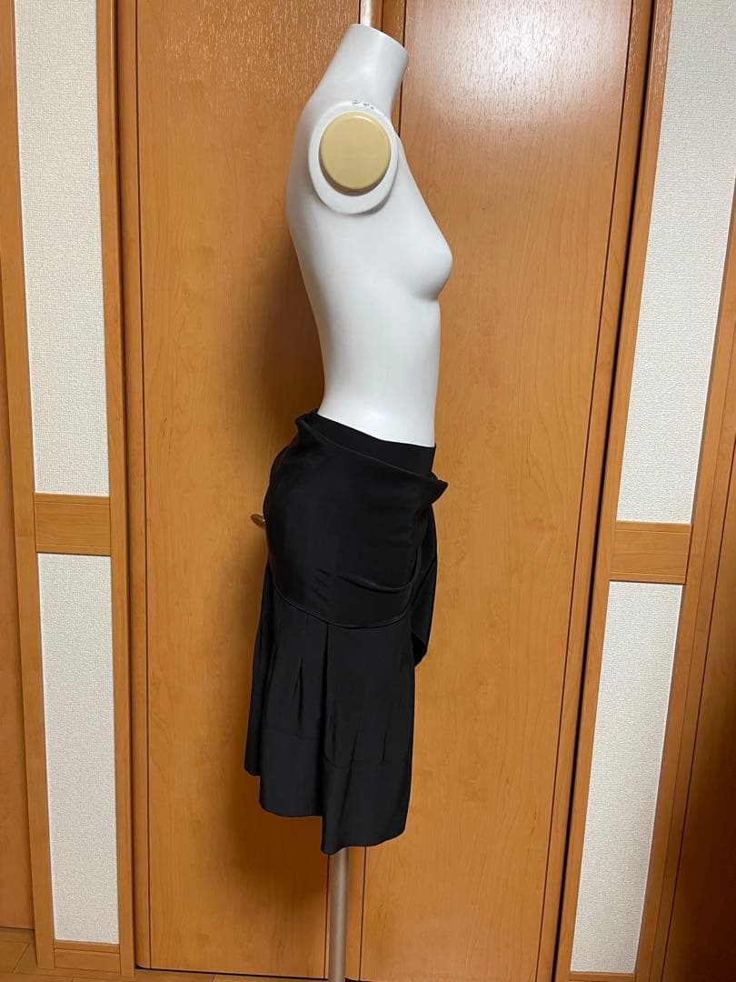 CHANEL シャネル　ビンテージ　黒 フレアスカート ひざ丈 ラップスタイル