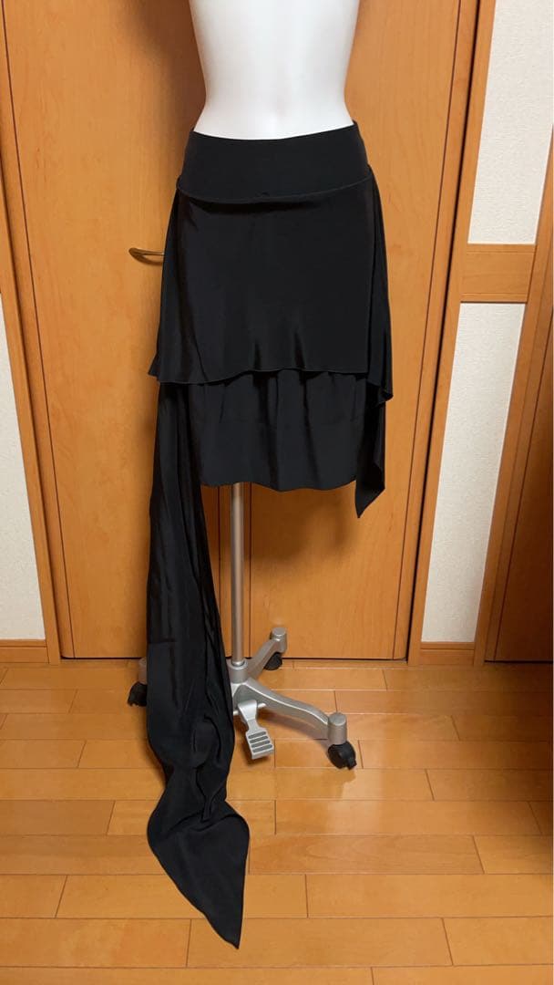 CHANEL シャネル　ビンテージ　黒 フレアスカート ひざ丈 ラップスタイル