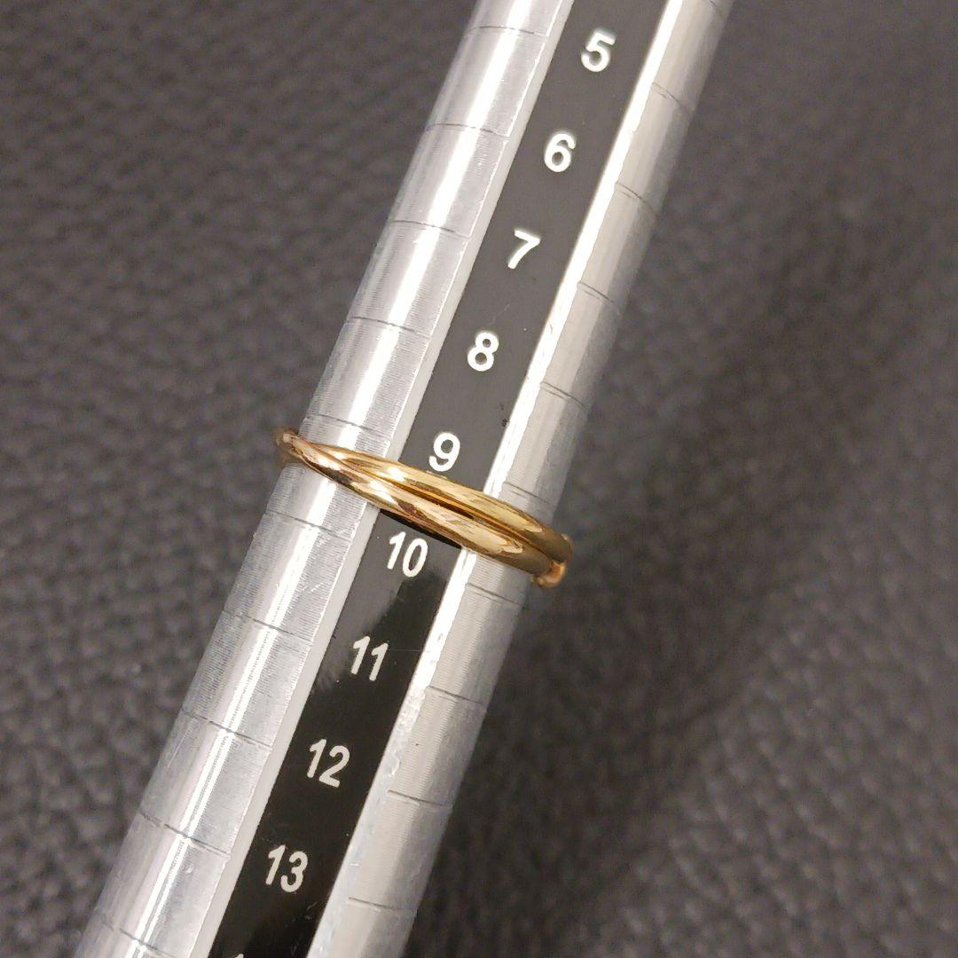 (C012013) K18 YG リング 指輪 4℃ ヨンドシー 約9-10号