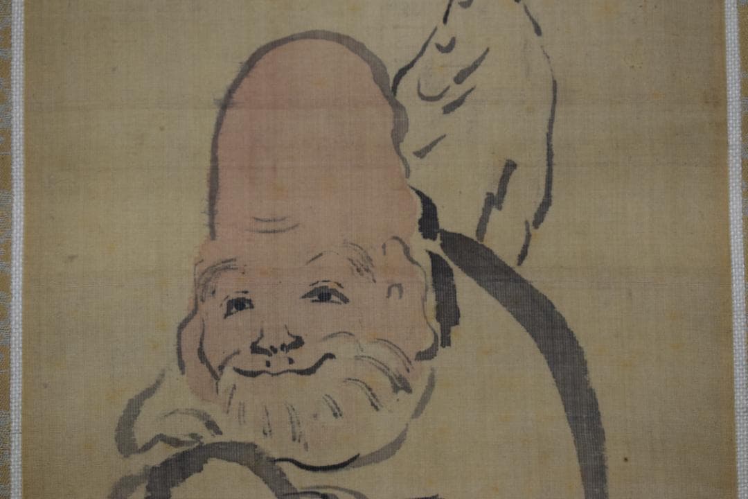 【真作】池大雅/福禄寿画賛/掛軸☆宝船☆Y-937　JM