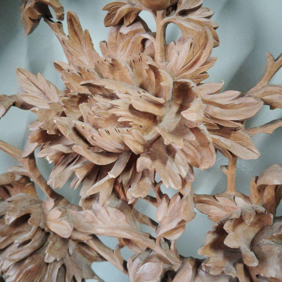 値下げ　木製花鳥彫刻 円形 送料 キャンペーン中の値下げです