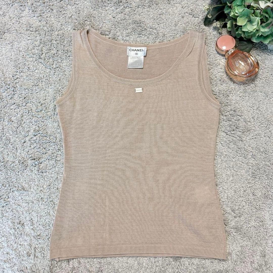 CHANEL シャネル vintage ロゴ ノースリーブ タンクトップ