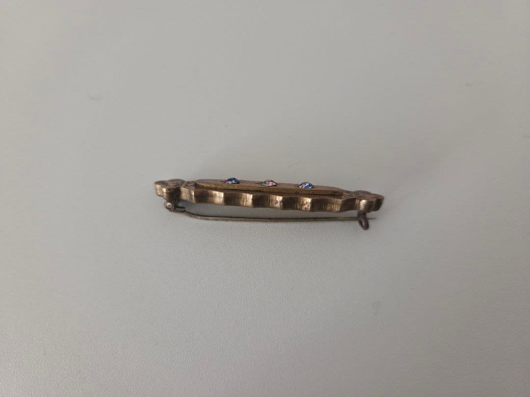 アンティーク　レア　アイリスガラス　ブローチ