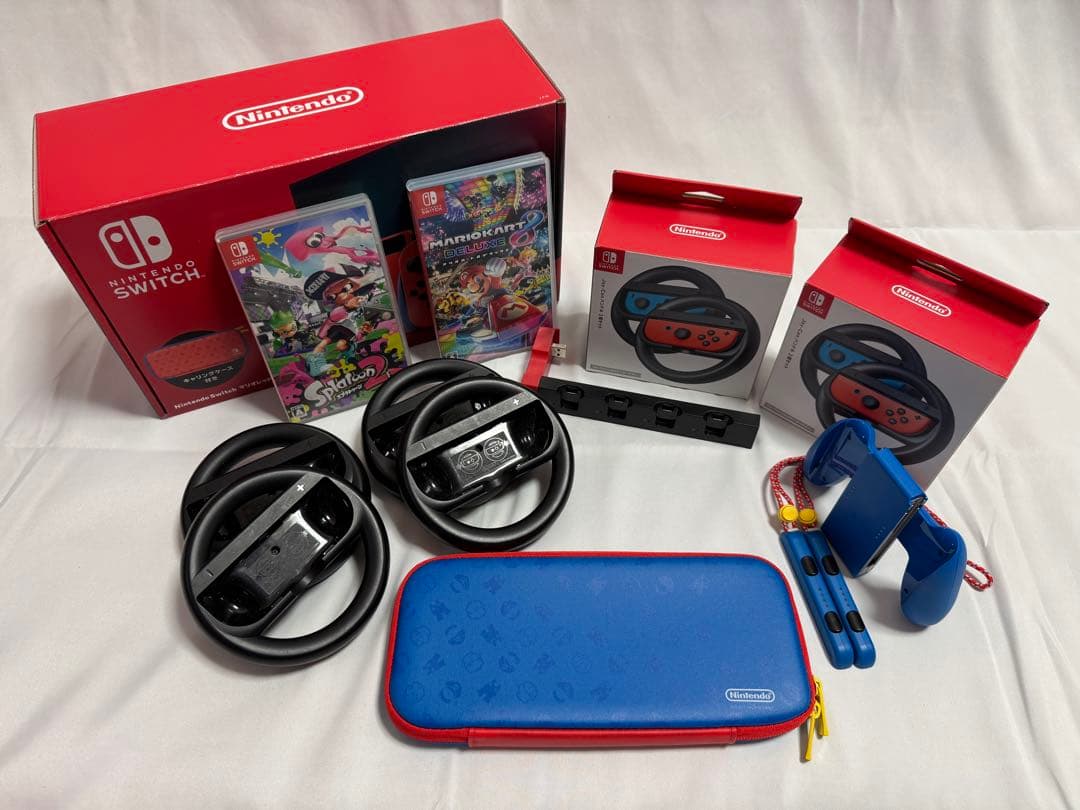 ☆美品☆Nintendo Switch マリオレッド×ブルー本体セット他