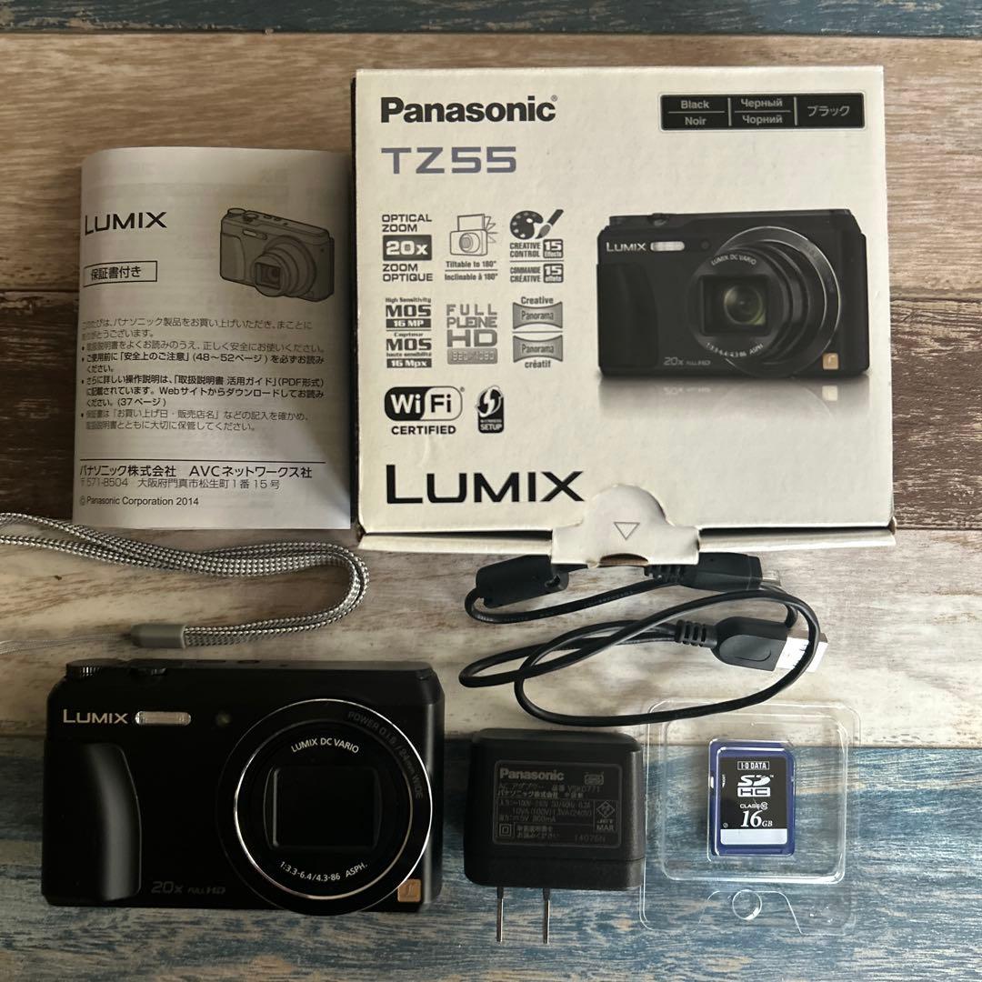 Panasonic LUMIX TZ55 ブラック(中古) SDカード付